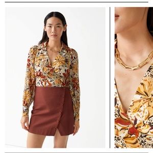 & Other Stories Collared Wrap Top